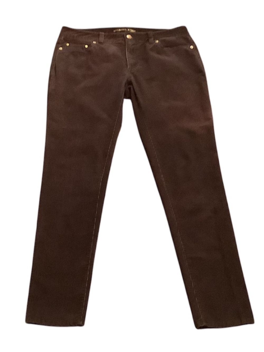 Michael Kors Corduroy Pants Womens Sz 6 Brown Skinny Trousers